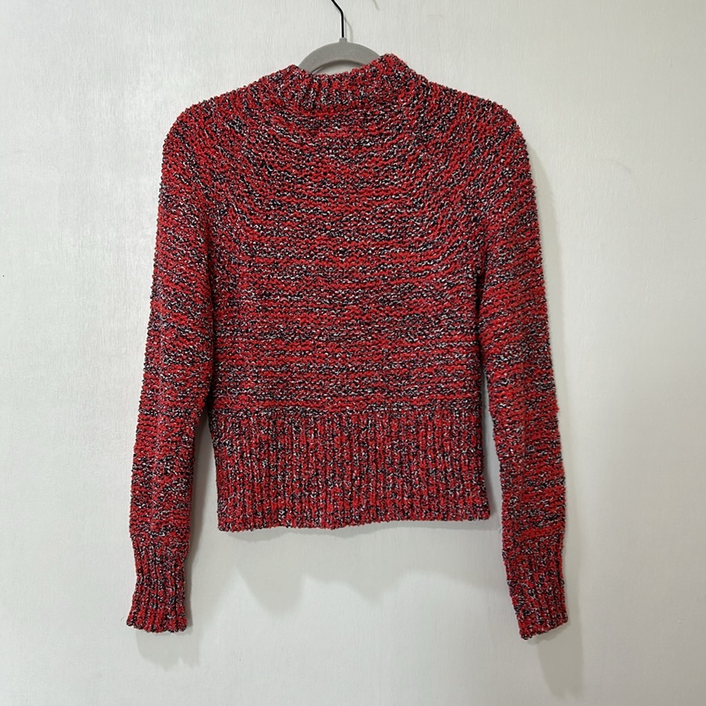 CURRENT ELLIOT WOMEN THE MOONSHINE SWEATER  PULLOVER RED BLACK LONG SLEEVE Sz 0 - Picture 3 of 11